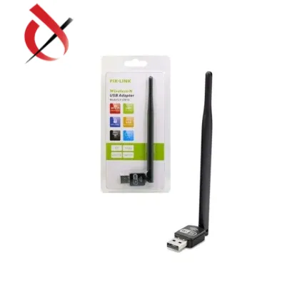 "کارت شبکه USB بی‌سیم پیکس لینک LV-UW10 با آنتن 3dBi برای اتصال وایرلس"